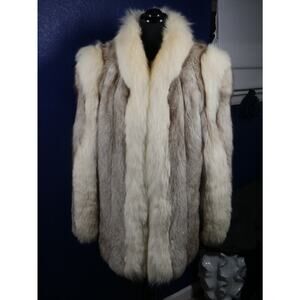 Gorgeous Blue & Shadow Fox Fur Coat Jacket